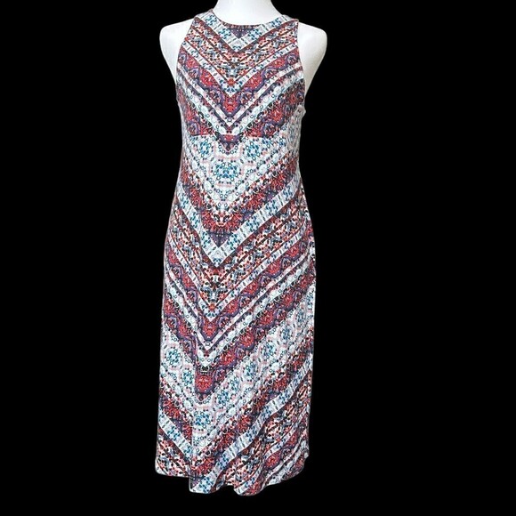 Athleta Dress, Sleeveless Geometric Pattern A-Line Stretchy Size M (8-10) #H1280 - Picture 1 of 9